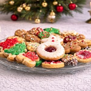 Pressed Glass Cake Plate with a Radial Rib Pattern and Starburst center.